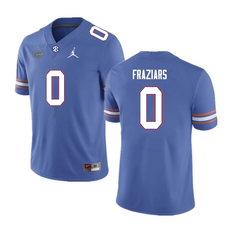 Men's NCAA Florida Gators Ja'Quavion Fraziars #0 Stitched Authentic Nike Royal College Football Jersey IKH7665JP